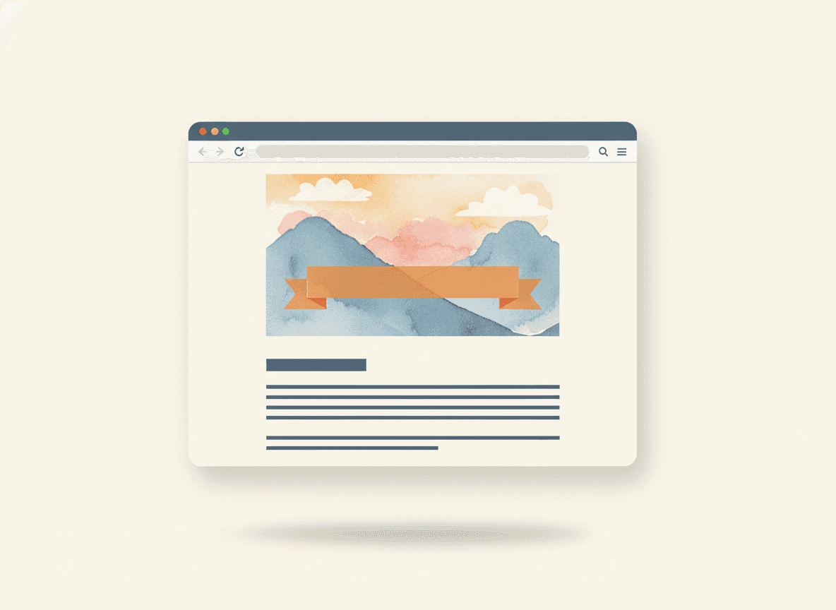 Sample AI-generated blog header image inside a browser mockup
