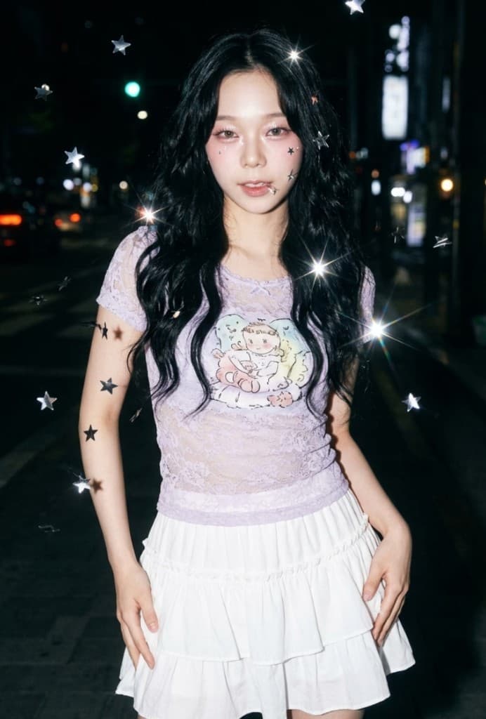 Y2K Pop-Cam style portrait