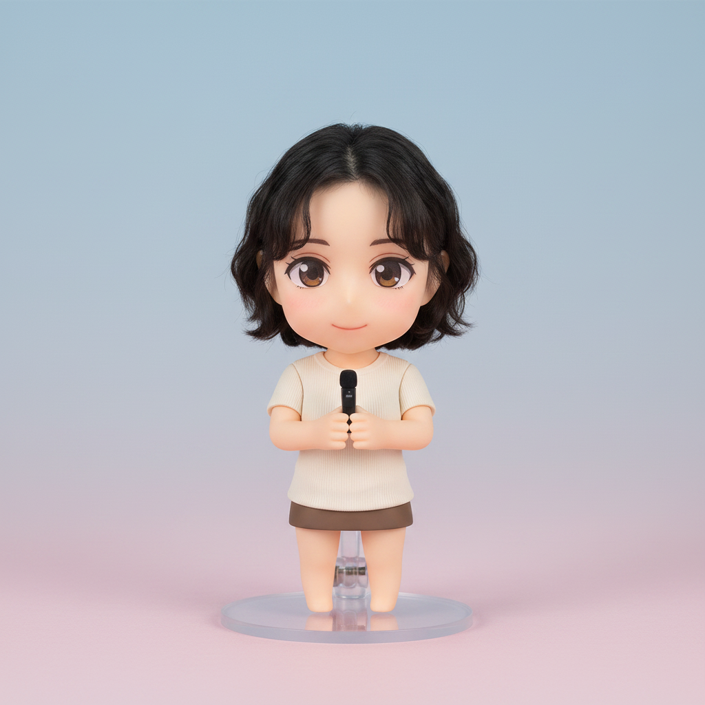 Chibi anime Nendoroid figurine generated from a portrait