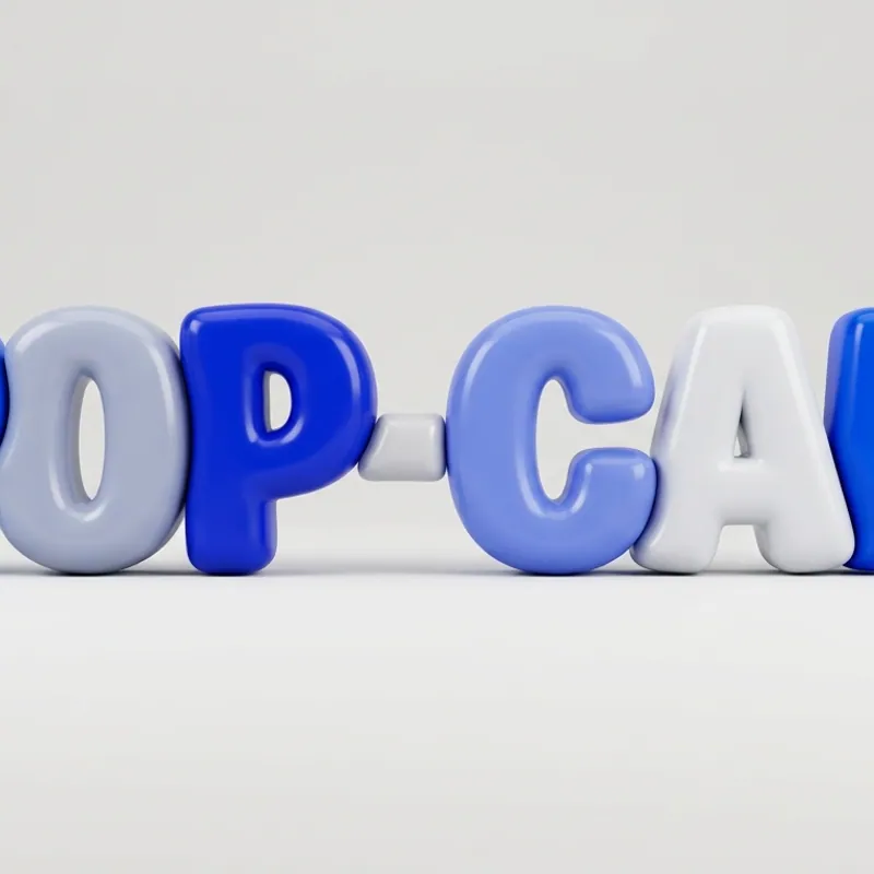 Blue toy-foam 3D Y2K logo — puffy 3D text typography sample