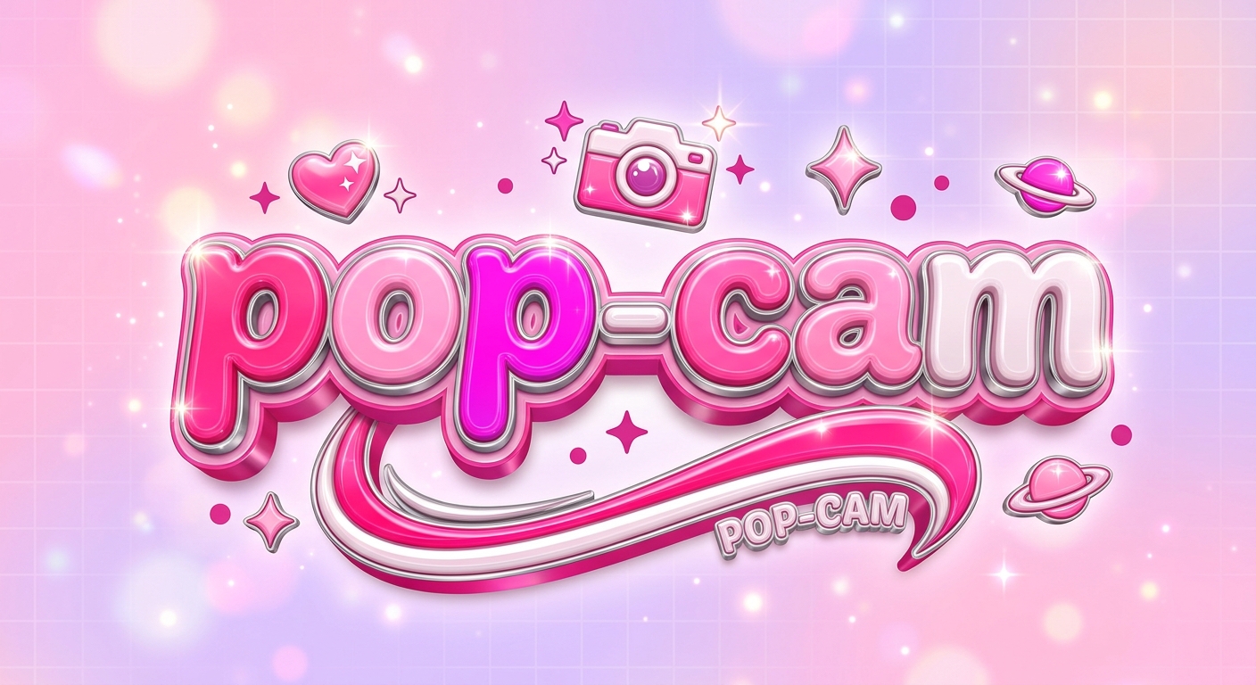 Pink Y2K chrome pop 3D logo — chrome text effect sample