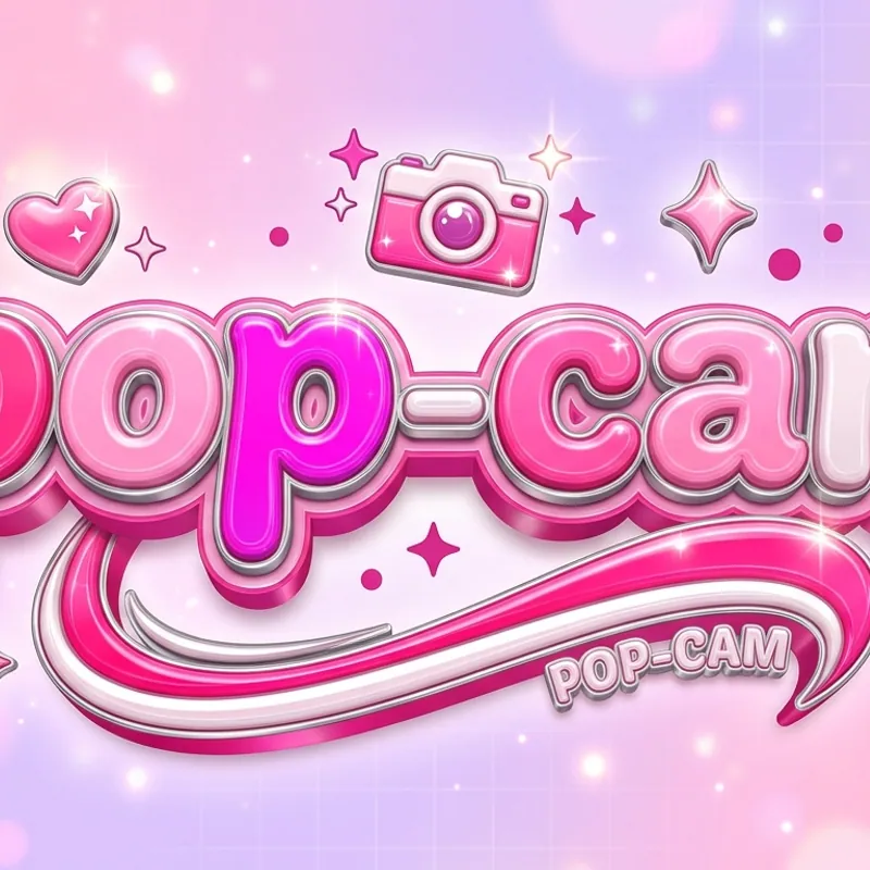 Pink Y2K chrome pop 3D logo — chrome text effect sample
